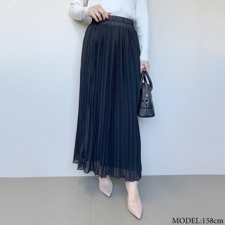 シフォンプリーツロングスカート[品番：NHGW0003307]｜non-hedge 