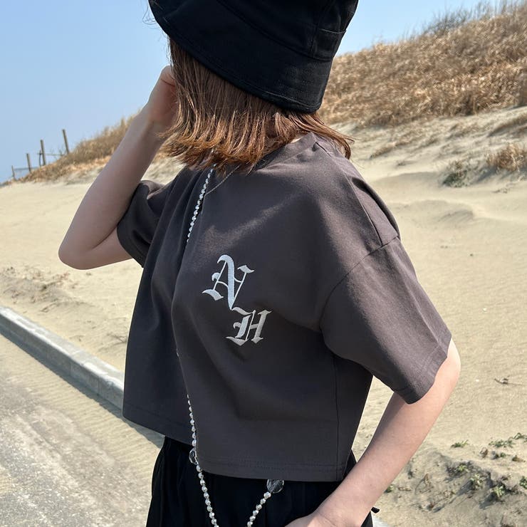 天竺ロゴ入りショートTシャツ coffee cloth＆cross - Tシャツ(半袖/袖なし)