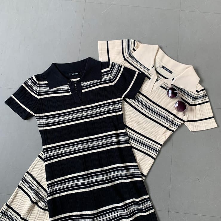 ボーダーポロシャツワンピース | non-hedge  | 詳細画像13 