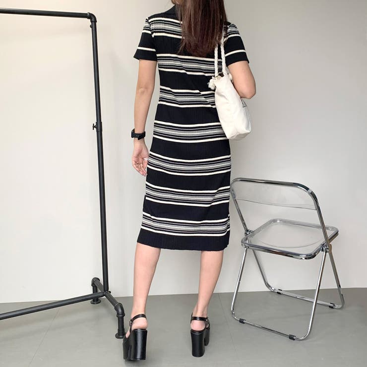 ボーダーポロシャツワンピース | non-hedge  | 詳細画像7 