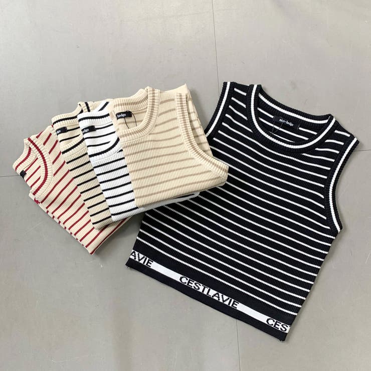 ワッフルボーダーアメスリタンクトップ＜夏服＞[品番