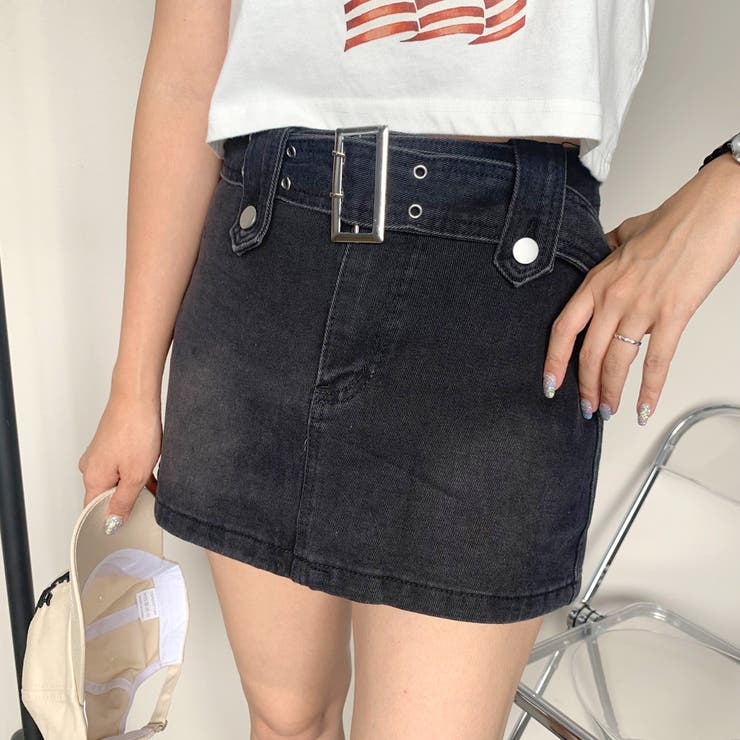 ベルト付きフェイクスカートショートパンツ[品番：NHGW0003684]｜non