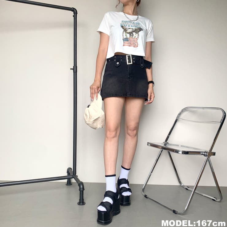 ベルト付きフェイクスカートショートパンツ[品番：NHGW0003684]｜non