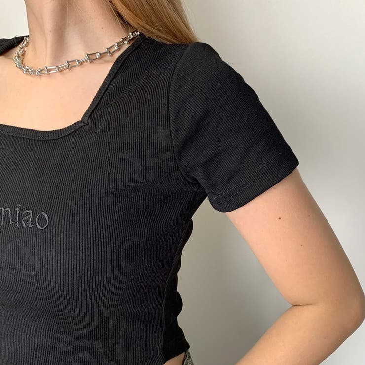 刺繍ロゴスクエアネックチビTシャツ | non-hedge  | 詳細画像14 