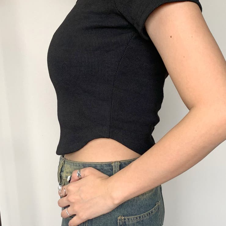 刺繍ロゴスクエアネックチビTシャツ | non-hedge  | 詳細画像16 