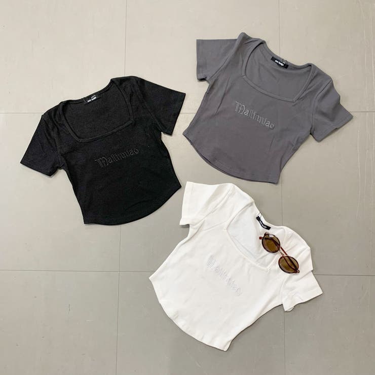 刺繍ロゴスクエアネックチビTシャツ | non-hedge  | 詳細画像17 