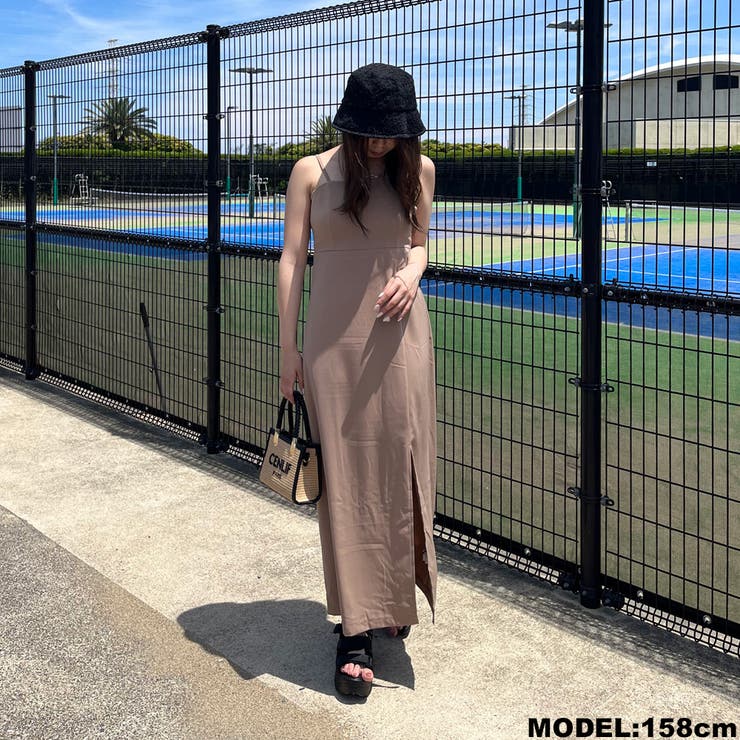 モカ | スリットロングキャミワンピース | non-hedge 