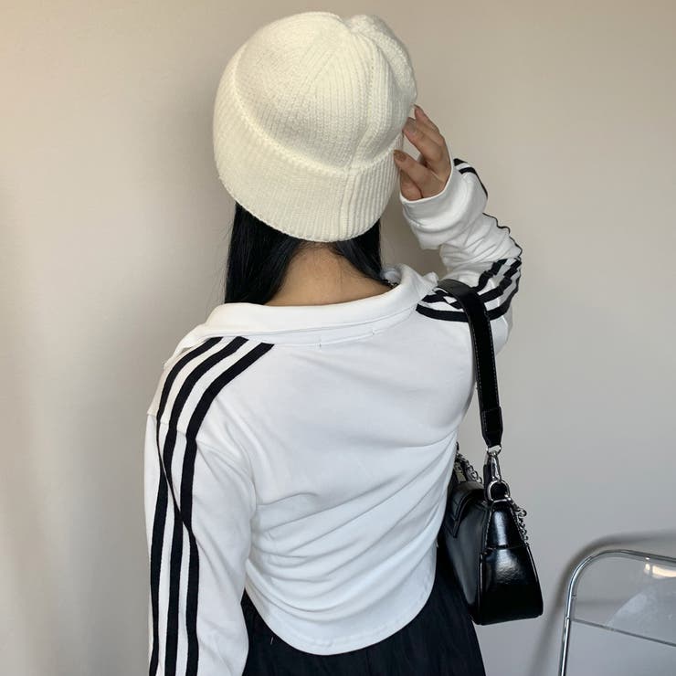 ★WEB限定★ラインZIPスタンドプレート付きショートトップス | non-hedge  | 詳細画像13 