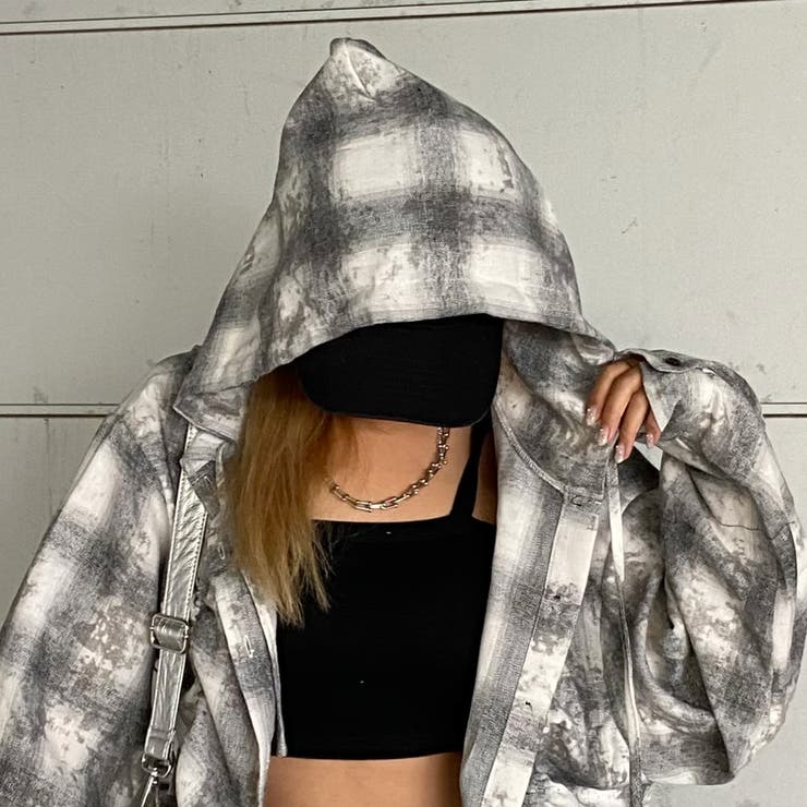 チェックフードドロストシャツ | non-hedge  | 詳細画像12 