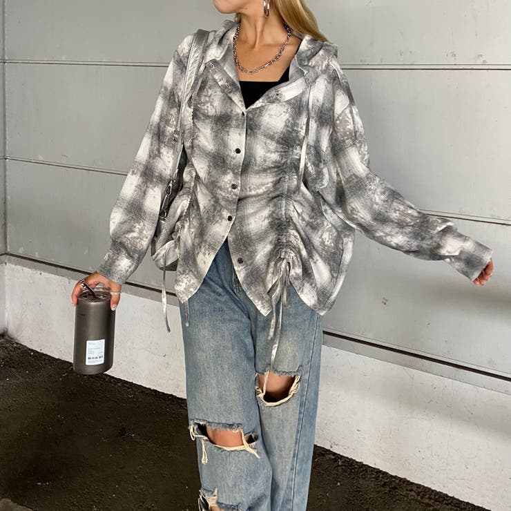 チェックフードドロストシャツ | non-hedge  | 詳細画像13 