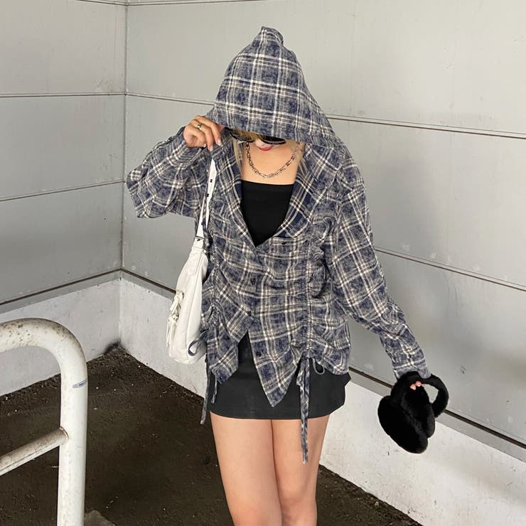 チェックフードドロストシャツ | non-hedge  | 詳細画像17 