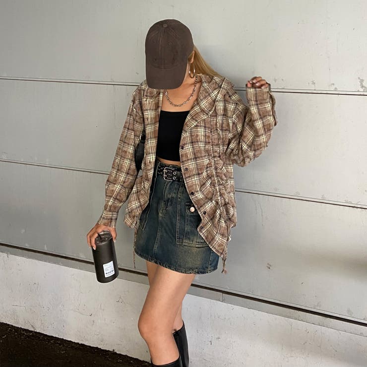 チェックフードドロストシャツ | non-hedge  | 詳細画像2 