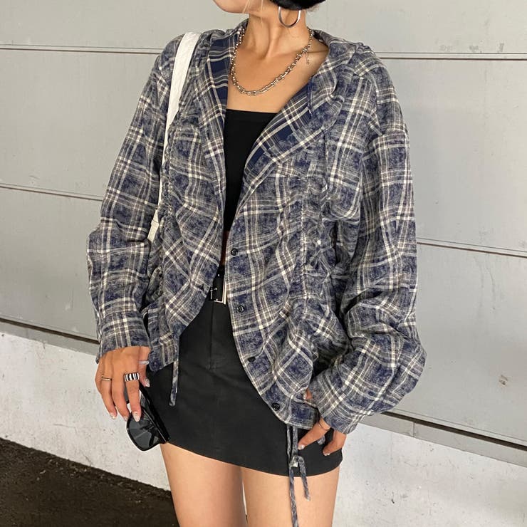 チェックフードドロストシャツ | non-hedge  | 詳細画像20 