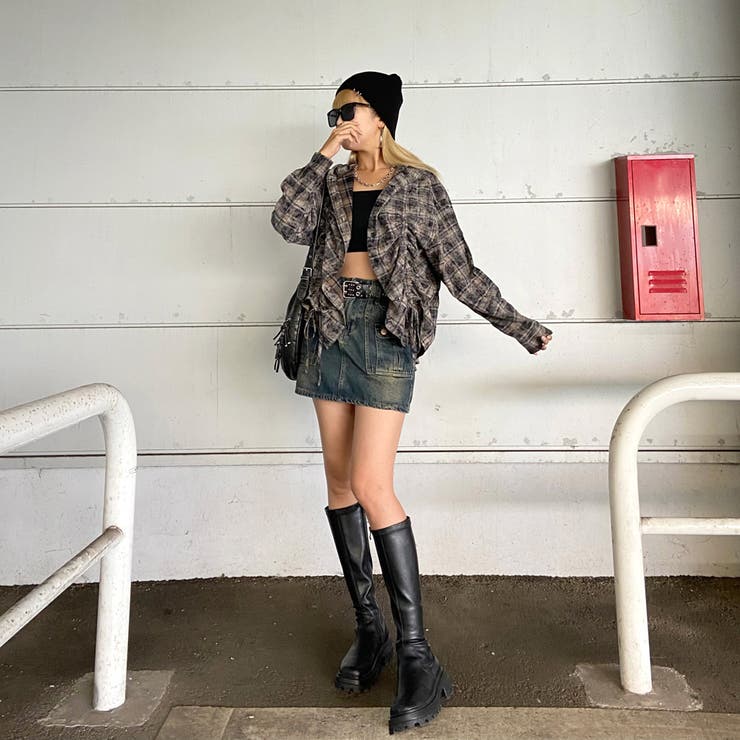 チェックフードドロストシャツ | non-hedge  | 詳細画像23 