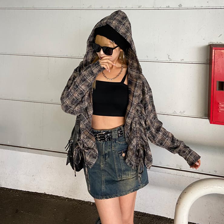 チェックフードドロストシャツ | non-hedge  | 詳細画像24 