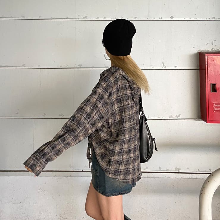 チェックフードドロストシャツ | non-hedge  | 詳細画像25 