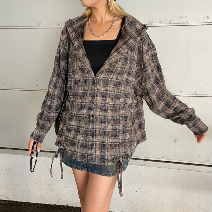 チェックフードドロストシャツ | non-hedge  | 詳細画像31 