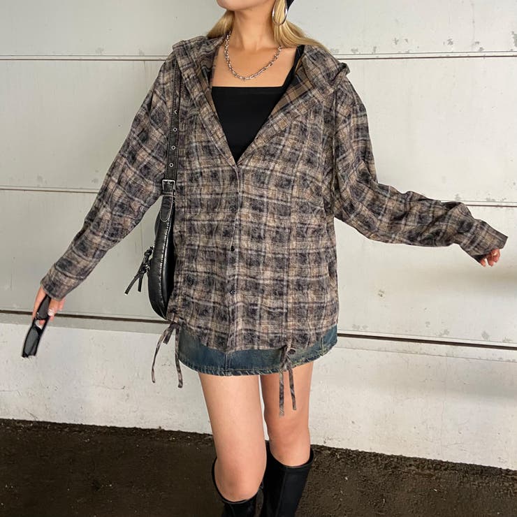 チェックフードドロストシャツ | non-hedge  | 詳細画像32 