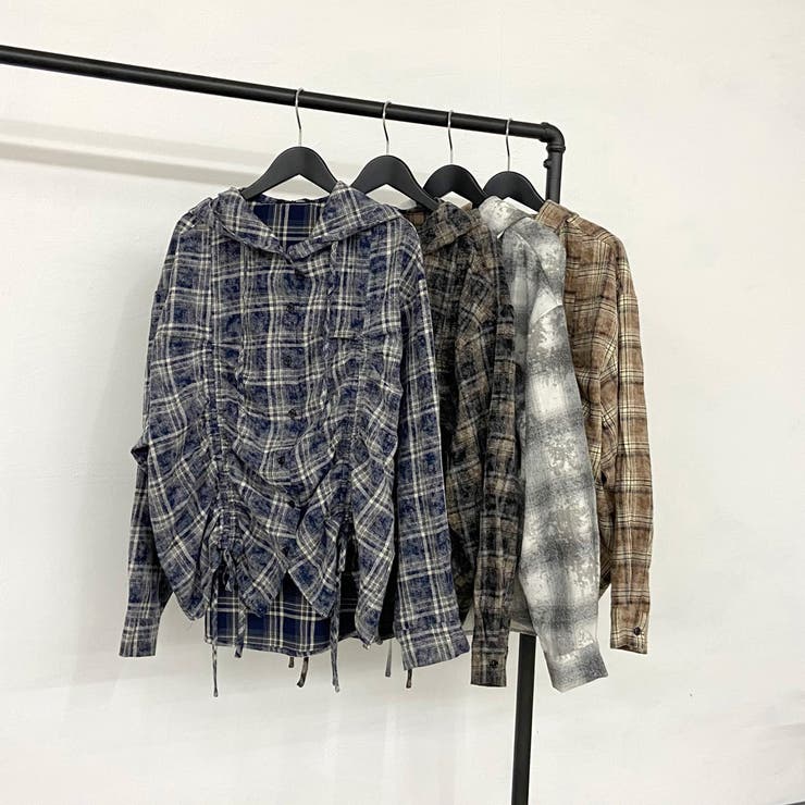 チェックフードドロストシャツ | non-hedge  | 詳細画像43 