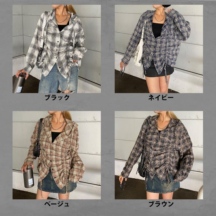 チェックフードドロストシャツ | non-hedge  | 詳細画像45 