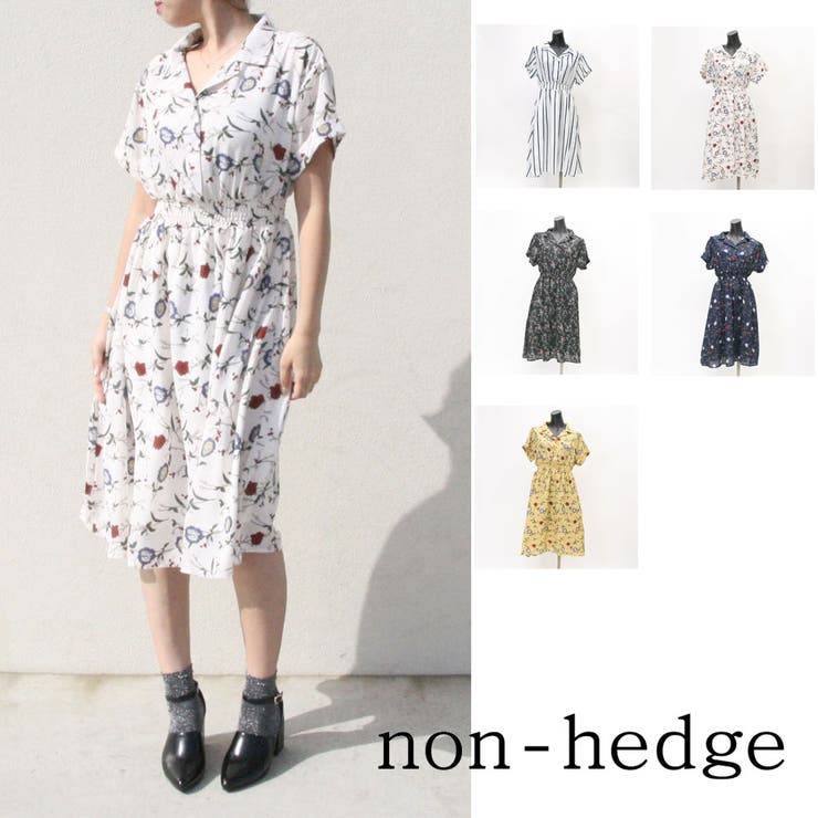 柄シフォン 開襟半袖シャツ ワンピース 品番 Nhgw Non Hedge ノンヘッジ のレディースファッション通販 Shoplist ショップリスト