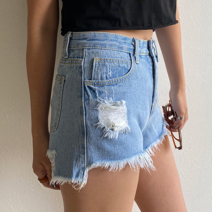 ダメージデニムショートパンツ レディース ファッション | non-hedge  | 詳細画像11 