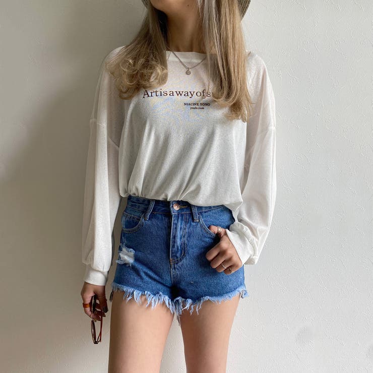 ダメージデニムショートパンツ レディース ファッション | non-hedge  | 詳細画像4 