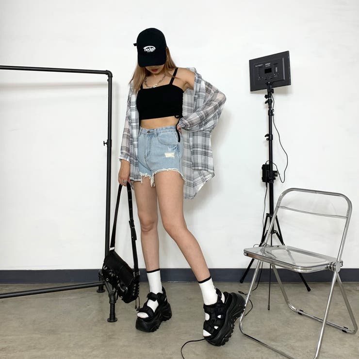 ダメージデニムショートパンツ レディース ファッション | non-hedge  | 詳細画像6 