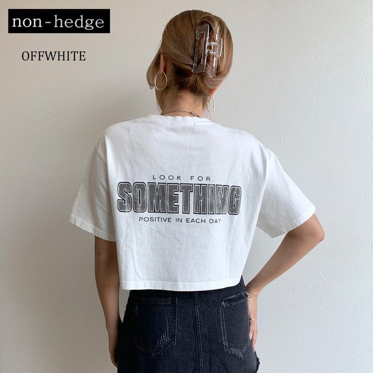 オフホワイト | バックロゴクロップド丈Tシャツ レディース ファッション | non-hedge 