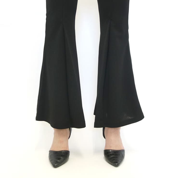 ROSEBUD フレアパンツ ブラック 38 無地 センタータック センタータックフレアパンツ レディース ファッション[品番