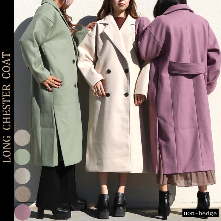 ダブルロングチェスターコート レディース ファッション[品番