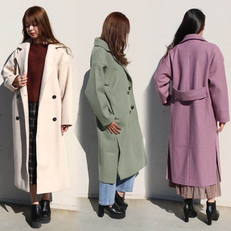 ダブルロングチェスターコート レディース ファッション[品番