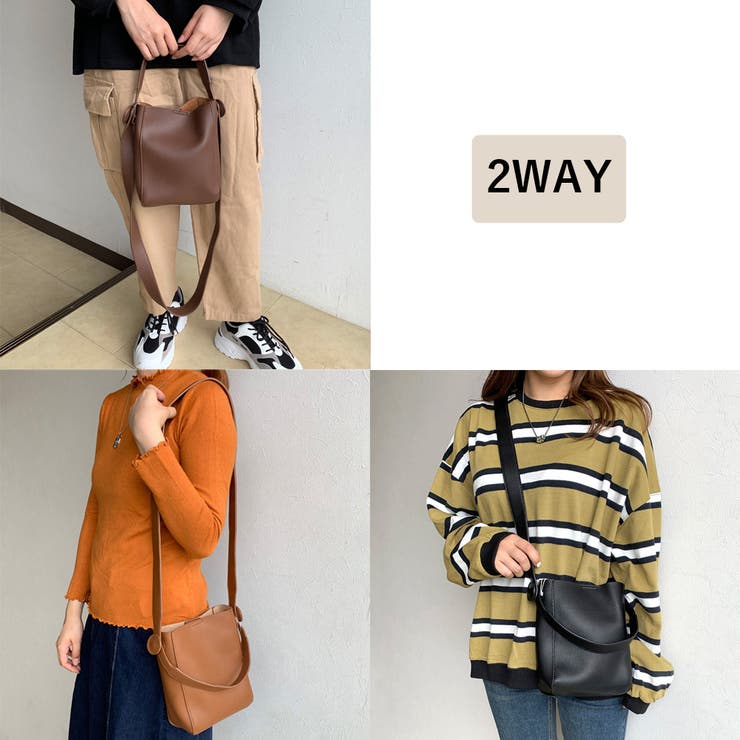 ポーチ付き合皮スクエアショルダーバッグ | non-hedge  | 詳細画像2 