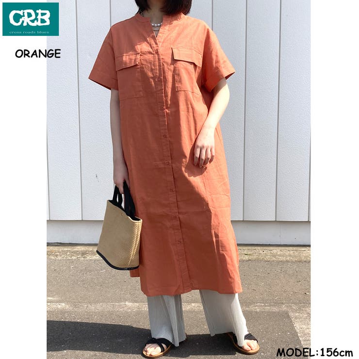 オレンジ | サファリシャツワンピース レディース ファッション | non-hedge 