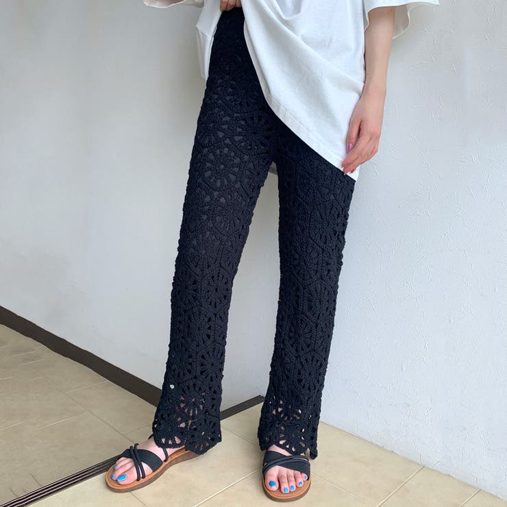 Amazon | [JIYUTOR] レース フレアパンツ レディース