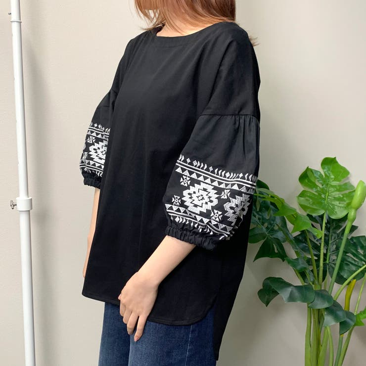 SOUTHGATE ポタニカルプリント Aライン チュニック M セール】 【リンク】いちご刺繍パフチュニック （チュニック