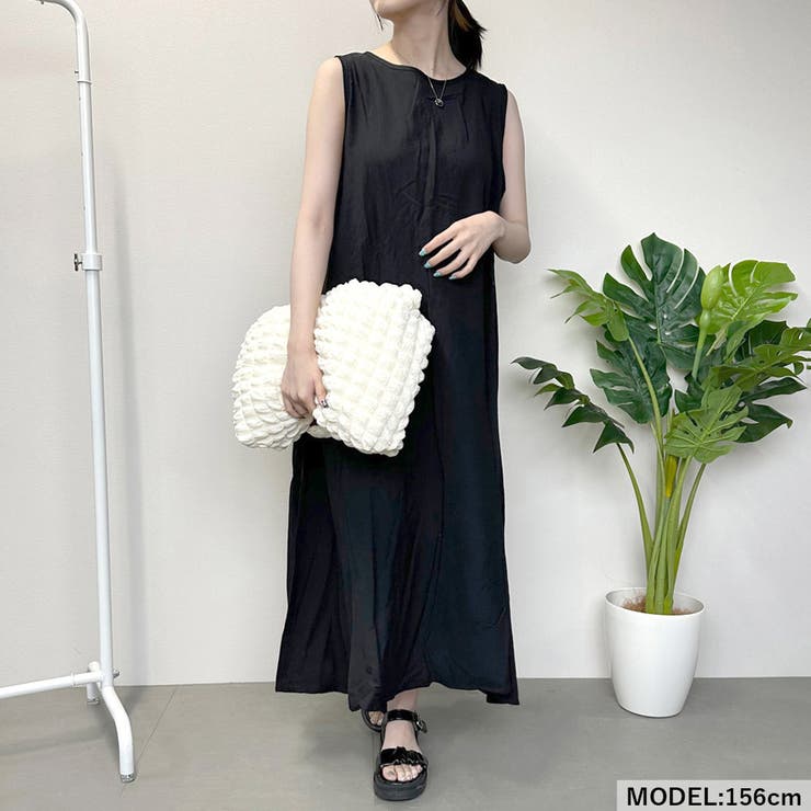 【極美品】René ワンピース ノースリーブ 綿 麻 リボン 裏地付き 36 M ルネ Rene TISSUE リボン ノースリーブワンピース ひざ丈 36