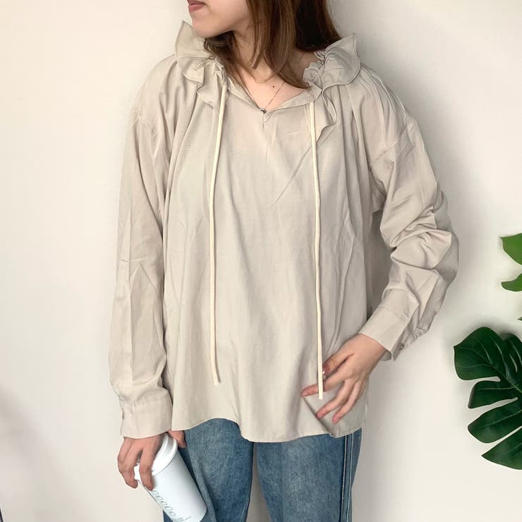 ベージュ | フリルブラウス | non-hedge 