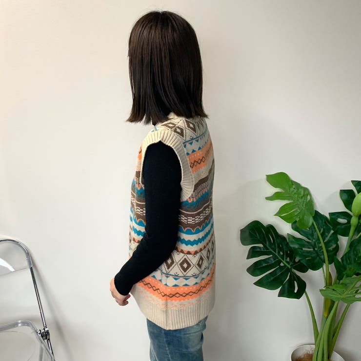 ネイティブ柄ベスト[品番：NHGW0003969]｜non-hedge （ノンヘッジ）の