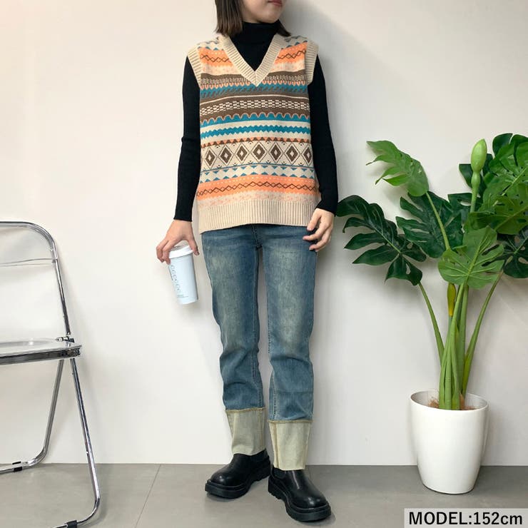 ネイティブ柄ベスト[品番：NHGW0003969]｜non-hedge （ノンヘッジ）の