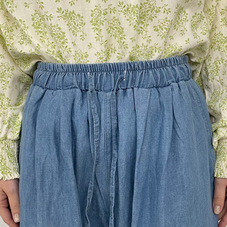 デニム裾ダブルフリルワイドパンツ | non-hedge  | 詳細画像13 