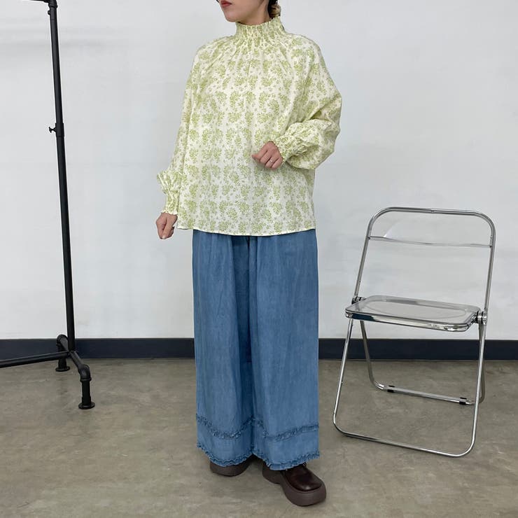 デニム裾ダブルフリルワイドパンツ | non-hedge  | 詳細画像16 