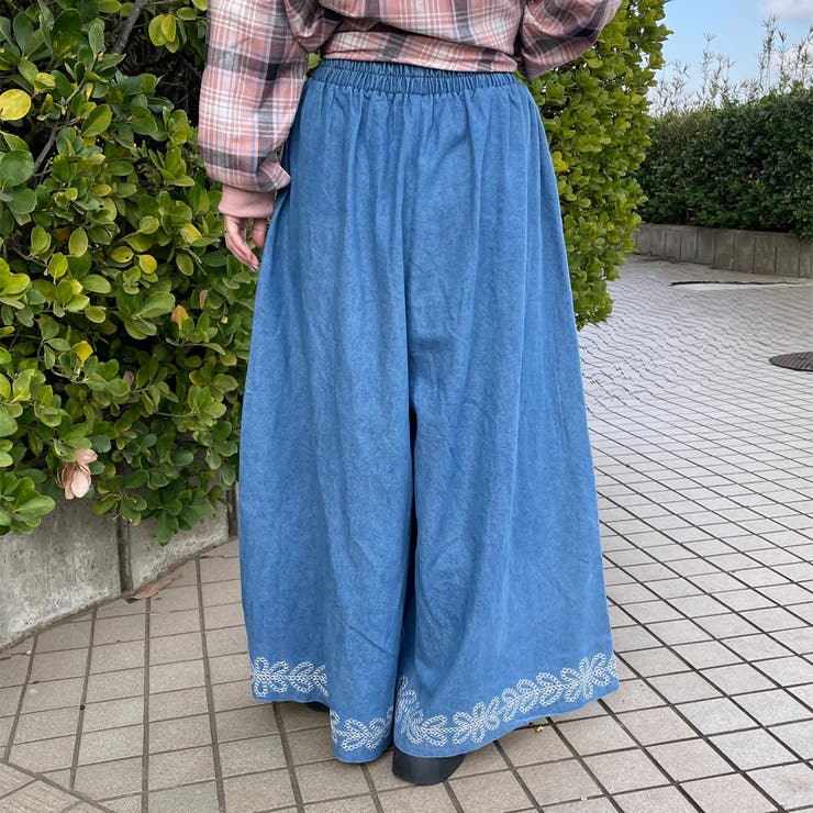 デニム裾刺繍ワイドパンツ | non-hedge  | 詳細画像10 