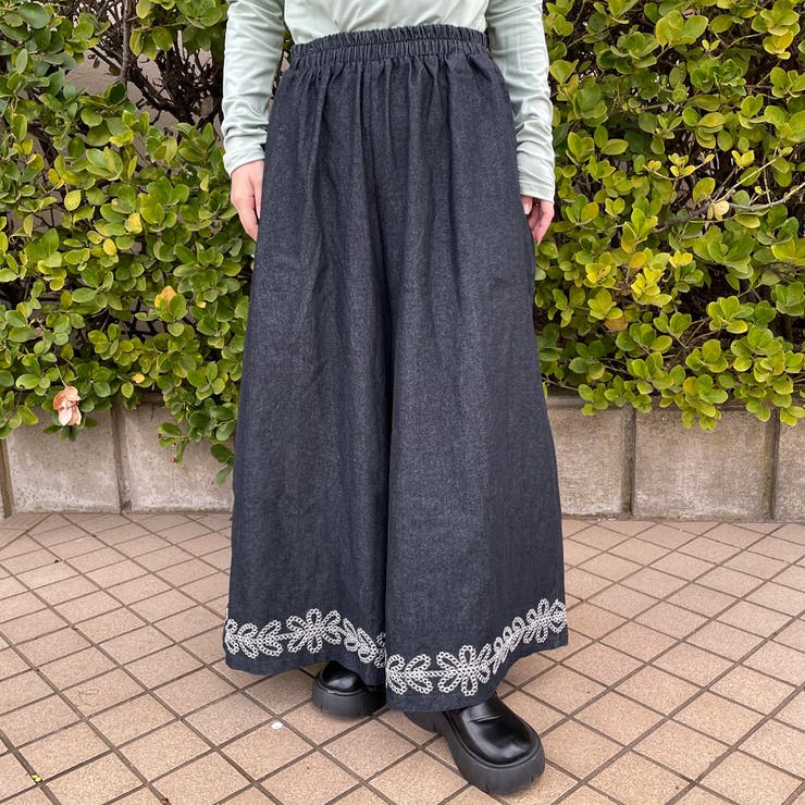 デニム裾刺繍ワイドパンツ | non-hedge  | 詳細画像14 
