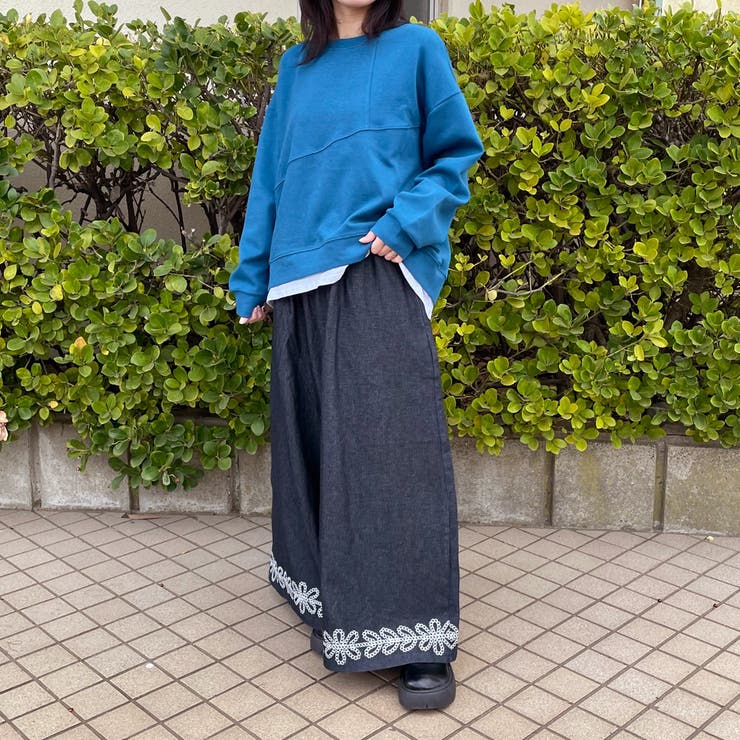 デニム裾刺繍ワイドパンツ | non-hedge  | 詳細画像21 