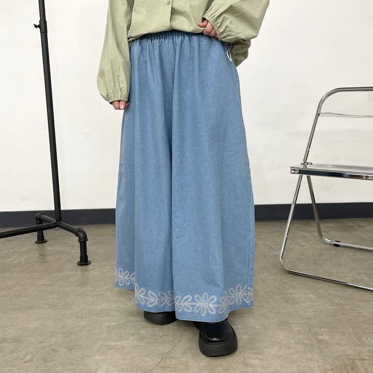 デニム裾刺繍ワイドパンツ | non-hedge  | 詳細画像22 