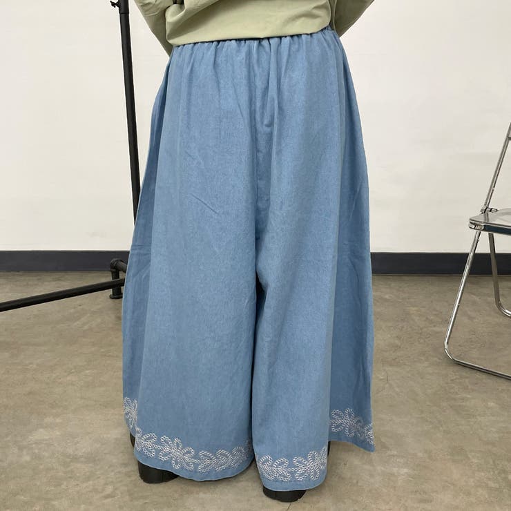 デニム裾刺繍ワイドパンツ | non-hedge  | 詳細画像26 