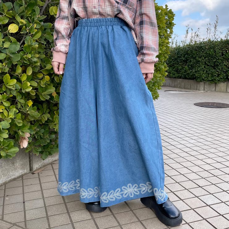 デニム裾刺繍ワイドパンツ | non-hedge  | 詳細画像8 