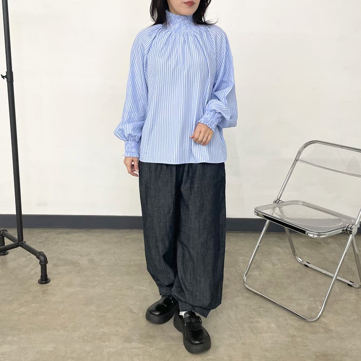 デニム裾スモッキングパンツ | non-hedge  | 詳細画像9 