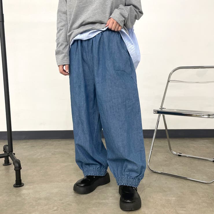 デニム裾スモッキングパンツ | non-hedge  | 詳細画像10 